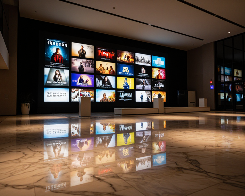 Cinematic Korean Cinema Lobby