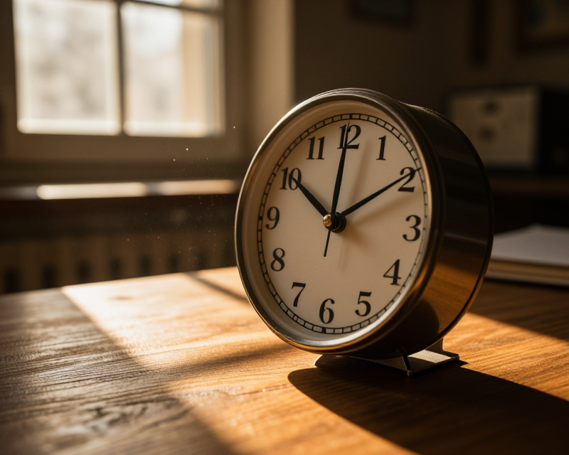 Cinematic Clock and Sunlight