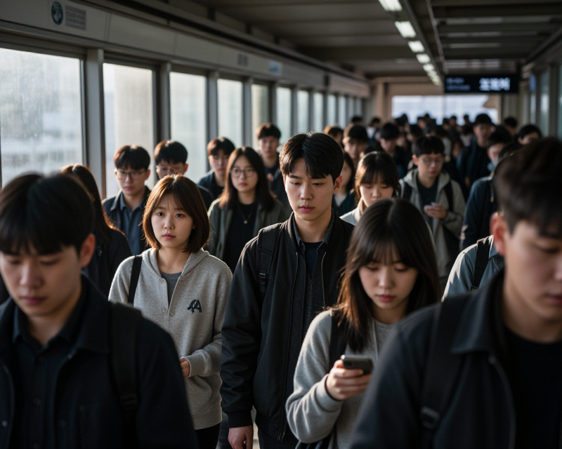 Seoul Subway Rush Hour Atmosphere