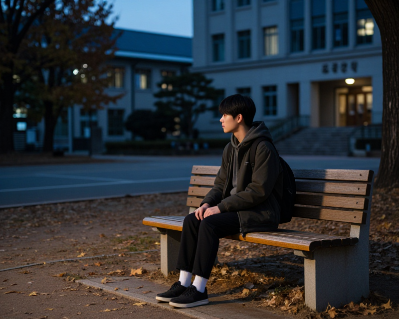 Reflective moment on campus