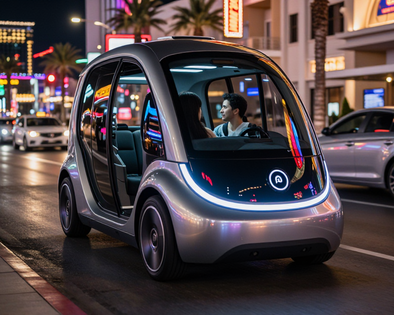 Futuristic Robotaxi in Las Vegas