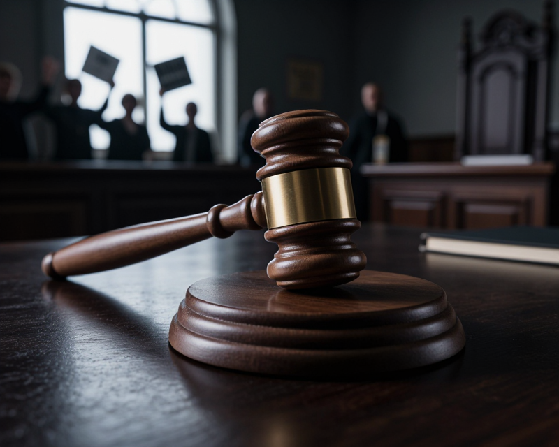 Symbolic representation of legal judgment and protest
