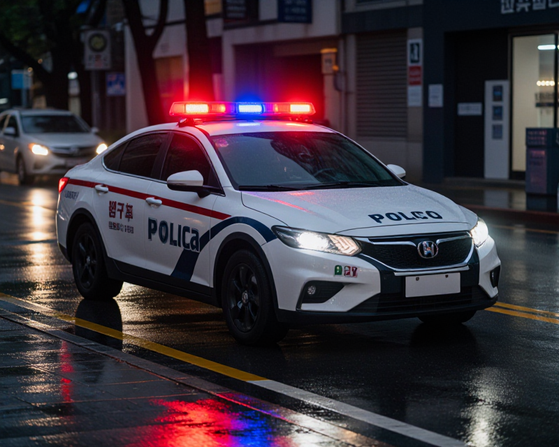 Police Lights in Seoul